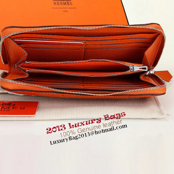 Hermes Evelyn Long Zip Wallet A808 Orange Hermes Evelyn Long Zip Wallet A808 Orange