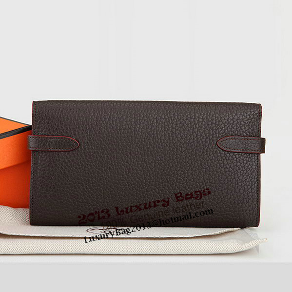 Hermes Kelly Original Leather Bi-Fold Wallet A708 Brown Hermes Kelly Original Leather Bi-Fold Wallet A708 Brown