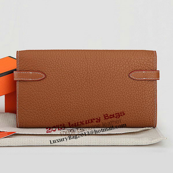 Hermes Kelly Original Leather Bi-Fold Wallet A708 Camel