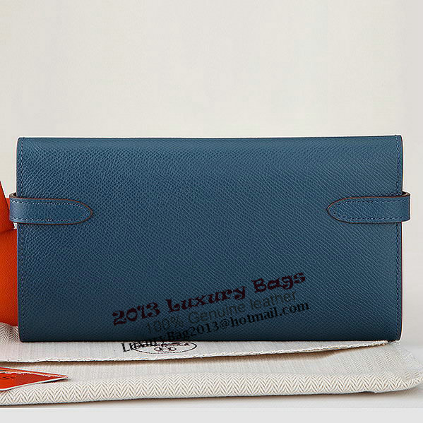 Hermes Kelly Original Saffiano Leather Bi-Fold Wallet A708 Dark Blue Hermes Kelly Original Saffiano Leather Bi-Fold Wallet A708 Dark Blue