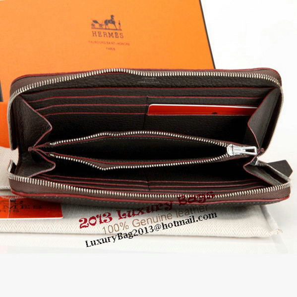 Hermes Zipper Wallet Original Leather A309 Brown Hermes Zipper Wallet Original Leather A309 Brown