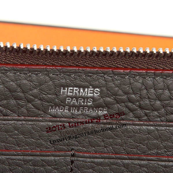 Hermes Zipper Wallet Original Leather A309 Brown Hermes Zipper Wallet Original Leather A309 Brown