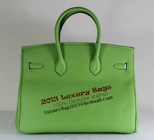 Hermes Birkin 35CM Tote Bag Green Clemence Leather H6089 Gold