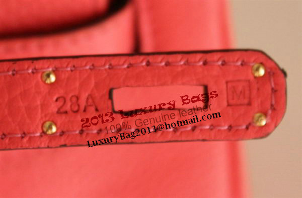 Hermes Birkin 35CM Tote Bag Light Red Clemence Leather H6089 Gold