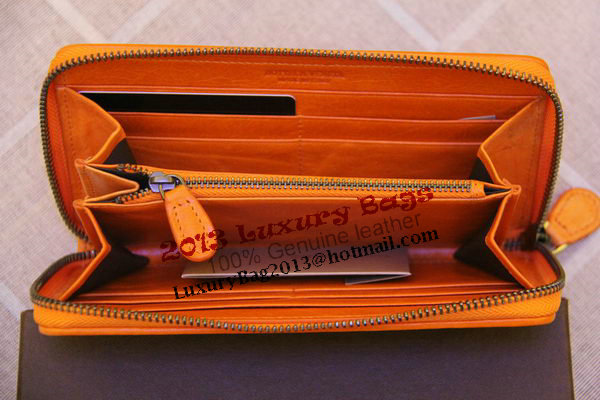 Bottega Veneta Intrecciato Nappa Zip Around Wallet 17004 Light Orange Bottega Veneta Intrecciato Nappa Zip Around Wallet 17004 Light Orange