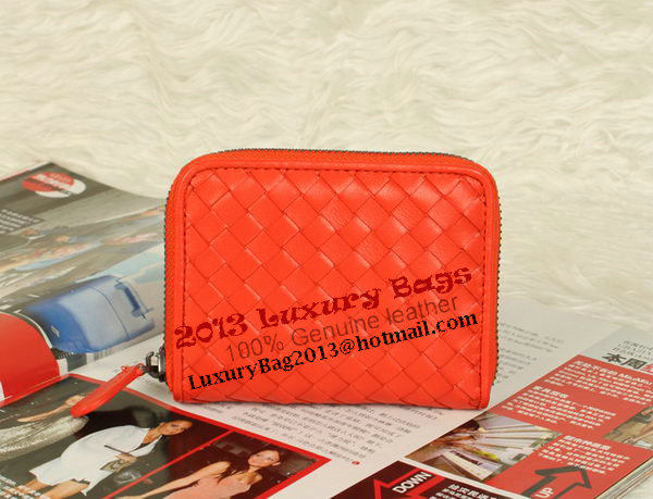 Bottega Veneta Intrecciato Nappa Mini Wallet 5818 Orange Bottega Veneta Intrecciato Nappa Mini Wallet 5818 Orange