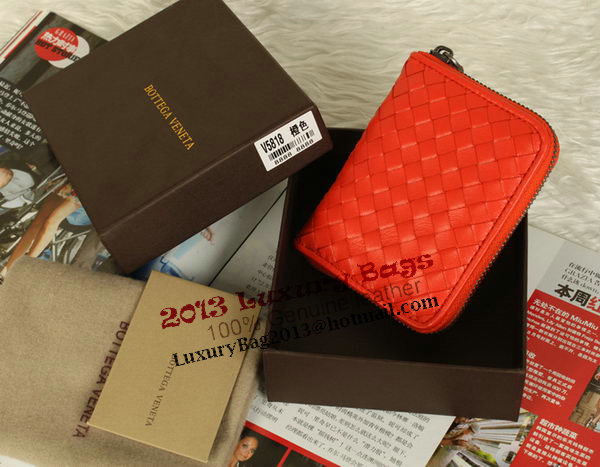 Bottega Veneta Intrecciato Nappa Mini Wallet 5818 Orange Bottega Veneta Intrecciato Nappa Mini Wallet 5818 Orange