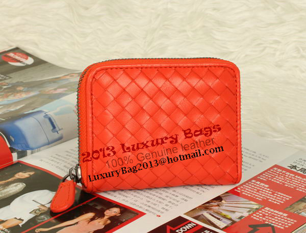 Bottega Veneta Intrecciato Nappa Mini Wallet 5818 Orange Bottega Veneta Intrecciato Nappa Mini Wallet 5818 Orange