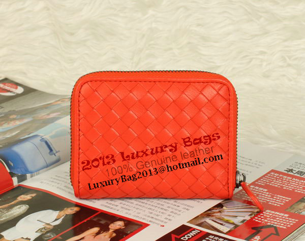 Bottega Veneta Intrecciato Nappa Mini Wallet 5818 Orange Bottega Veneta Intrecciato Nappa Mini Wallet 5818 Orange