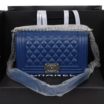 Boy Chanel Flap Shoulder Bag in Sheepskin Leather A58500 RoyalBlue