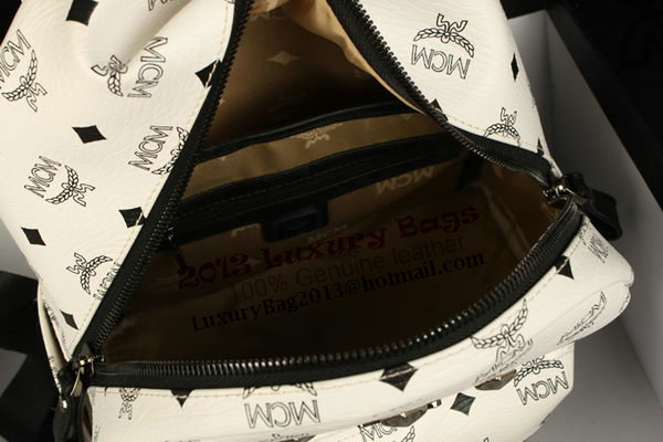 MCM Stark Backpack Large in Calf Leather 8004 White MCM Stark Backpack Large in Calf Leather 8004 White