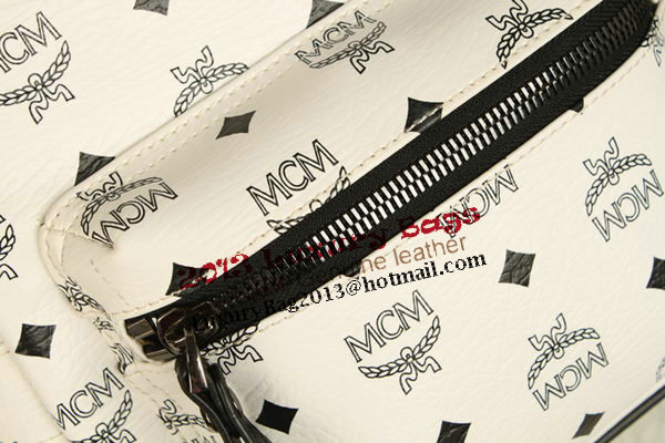 MCM Stark Backpack Large in Calf Leather 8004 White MCM Stark Backpack Large in Calf Leather 8004 White