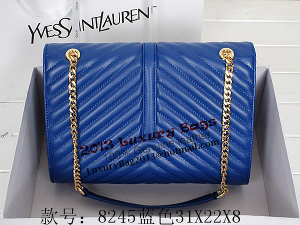 Yves Saint Laurent Classic Monogramme Flap Bag Y8245 Blue
