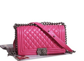 Chanel Boy Flap Shoulder Bag in Rose Lambskin Leather A67086 Silver Chanel Boy Flap Shoulder Bag in Rose Lambskin Leather A67086 Silver