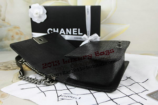 Chanel Boy Flap Shoulder Bag in Original Glazed Crackled Leather A67025 Black
