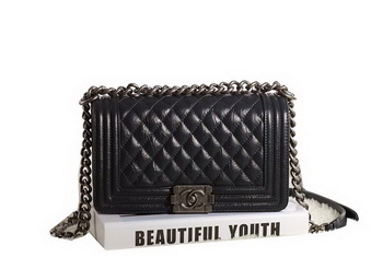 Chanel Boy Flap Shoulder Bag in Dark Blue Original Glazed Crackled A67086 Silver Chanel Boy Flap Shoulder Bag in Dark Blue Original Glazed Crackled A67086 Silver