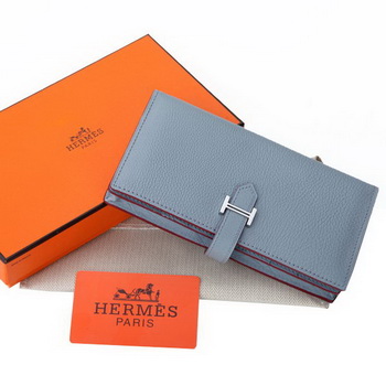 Hermes Bearn Japonaise Bi-Fold Wallet Grainy Leather A208 SkyBlue Hermes Bearn Japonaise Bi-Fold Wallet Grainy Leather A208 SkyBlue