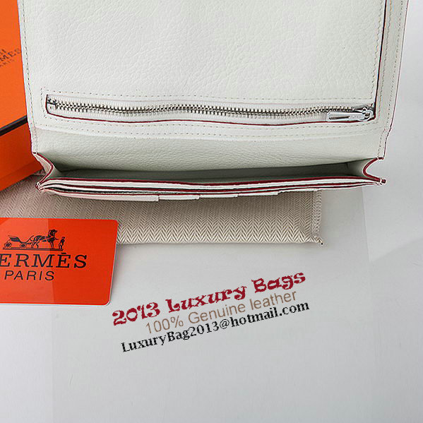 Hermes Bearn Japonaise Bi-Fold Wallet Grainy Leather A208 White Hermes Bearn Japonaise Bi-Fold Wallet Grainy Leather A208 White