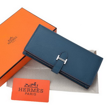 Hermes Bearn Japonaise Bi-Fold Wallet Original Leather A208 Dark Blue Hermes Bearn Japonaise Bi-Fold Wallet Original Leather A208 Dark Blue