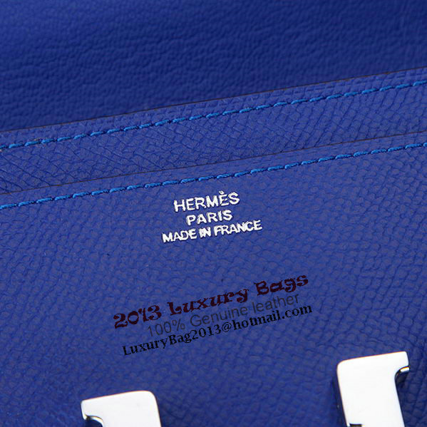 Hermes Constance Long Wallets Original Calfskin Leather A909 Blue