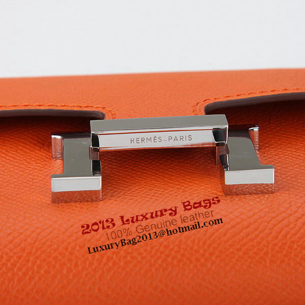 Hermes Constance Long Wallets Original Calfskin Leather A909 Orange Hermes Constance Long Wallets Original Calfskin Leather A909 Orange