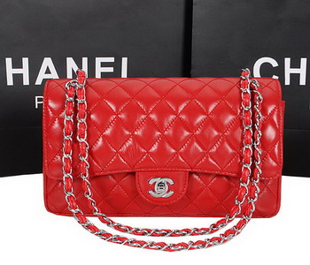 Chanel 2.55 Series Bag 1112 Red Sheepskin Leather Silver Chanel 2.55 Series Bag 1112 Red Sheepskin Leather Silver