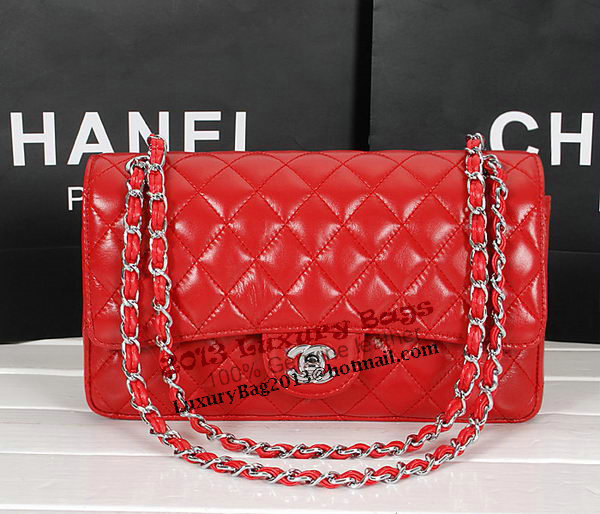 Chanel 2.55 Series Bag 1112 Red Sheepskin Leather Silver Chanel 2.55 Series Bag 1112 Red Sheepskin Leather Silver
