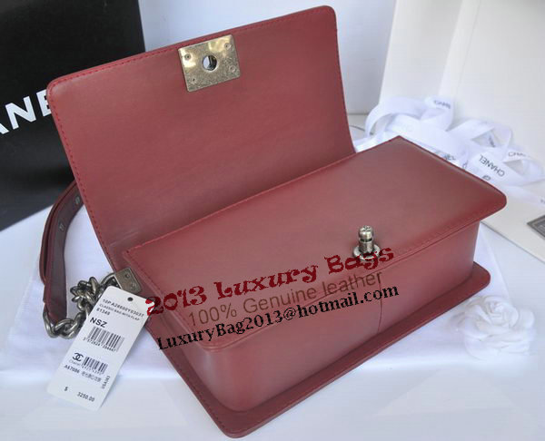 Chanel Boy Flap Shoulder Bag Original Calfskin Leather A67086 Burgundy Chanel Boy Flap Shoulder Bag Original Calfskin Leather A67086 Burgundy