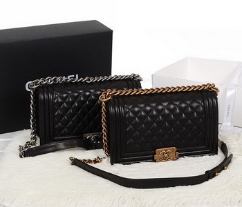 Boy Chanel A67086 Black Flap Shoulder Bag Original Calfskin Leather Boy Chanel A67086 Black Flap Shoulder Bag Original Calfskin Leather