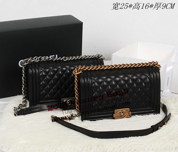 Boy Chanel A67086 Black Flap Shoulder Bag Original Calfskin Leather Boy Chanel A67086 Black Flap Shoulder Bag Original Calfskin Leather