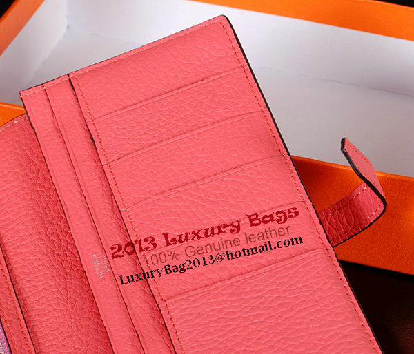 Hermes Bearn Japonaise Bi-Fold Wallet Original Leather A1018 Pink Hermes Bearn Japonaise Bi-Fold Wallet Original Leather A1018 Pink