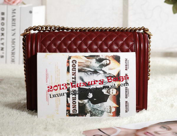 Chanel Boy Flap Shoulder Bag in Burgundy Original Leather Gold Chanel Boy Flap Shoulder Bag in Burgundy Original Leather Gold