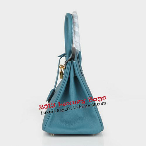 Hermes Birkin 30CM Tote Bag Blue Original Leather H30 Gold Hermes Birkin 30CM Tote Bag Blue Original Leather H30 Gold