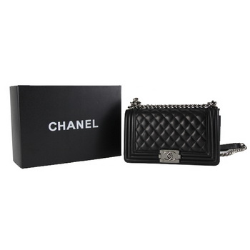 Chanel Boy 2014 Flap Shoulder Bag in Original Sheepskin A67086 Black Chanel Boy 2014 Flap Shoulder Bag in Original Sheepskin A67086 Black