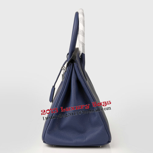 Hermes Birkin 30CM Tote Bag RoyalBlue Original Leather H30 Silver Hermes Birkin 30CM Tote Bag RoyalBlue Original Leather H30 Silver