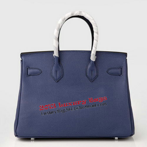 Hermes Birkin 30CM Tote Bag RoyalBlue Original Leather H30 Silver Hermes Birkin 30CM Tote Bag RoyalBlue Original Leather H30 Silver