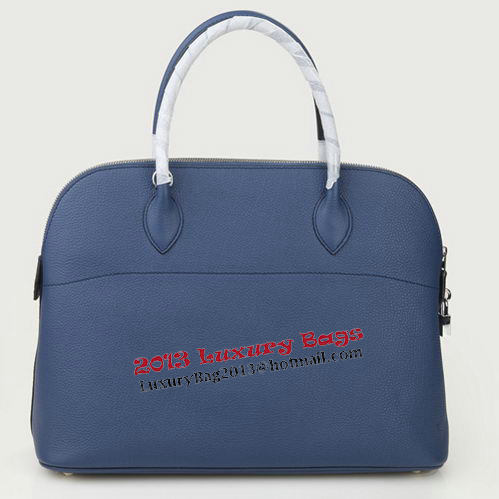 Hermes Bolide 37CM Tote Bags Calf Leather Blue Hermes Bolide 37CM Tote Bags Calf Leather Blue