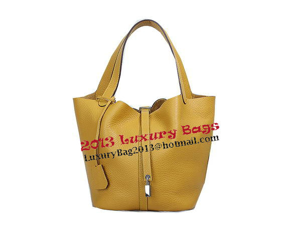 Hermes Picotin Lock MM Bag in Original Leather Yellow Hermes Picotin Lock MM Bag in Original Leather Yellow