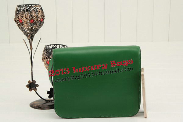 Celine Classic Box Small Flap Bag Smooth Leather 11042 Green Celine Classic Box Small Flap Bag Smooth Leather 11042 Green