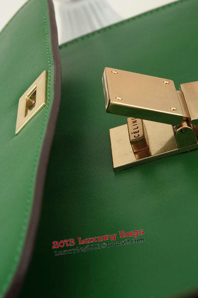 Celine Classic Box Small Flap Bag Smooth Leather 11042 Green Celine Classic Box Small Flap Bag Smooth Leather 11042 Green