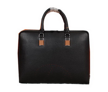 Hermes Briefcase Grainy Calf Leather H8253 Black
