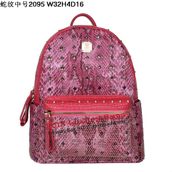 MCM Armour Medium Backpack Snake Leather MC2095 Rose MCM Armour Medium Backpack Snake Leather MC2095 Rose