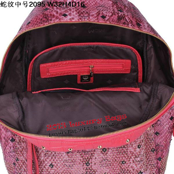 MCM Armour Medium Backpack Snake Leather MC2095 Rose MCM Armour Medium Backpack Snake Leather MC2095 Rose