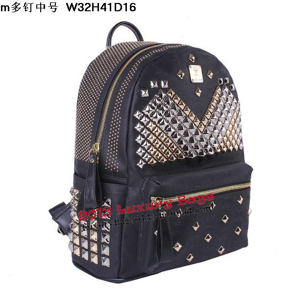 MCM Medium Stark Front Studs Backpack MC4237 Black MCM Medium Stark Front Studs Backpack MC4237 Black