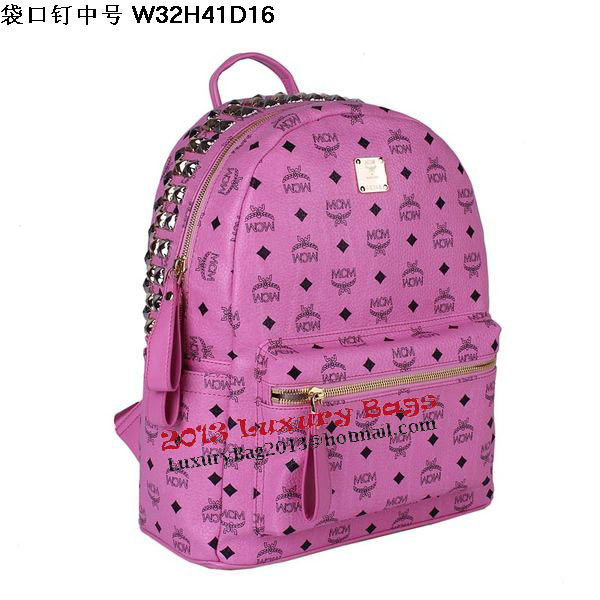 MCM Medium Top Studs Backpack MC4232 Rosy MCM Medium Top Studs Backpack MC4232 Rosy