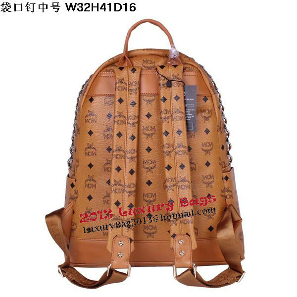 MCM Medium Top Studs Backpack MC4232 Wheat MCM Medium Top Studs Backpack MC4232 Wheat