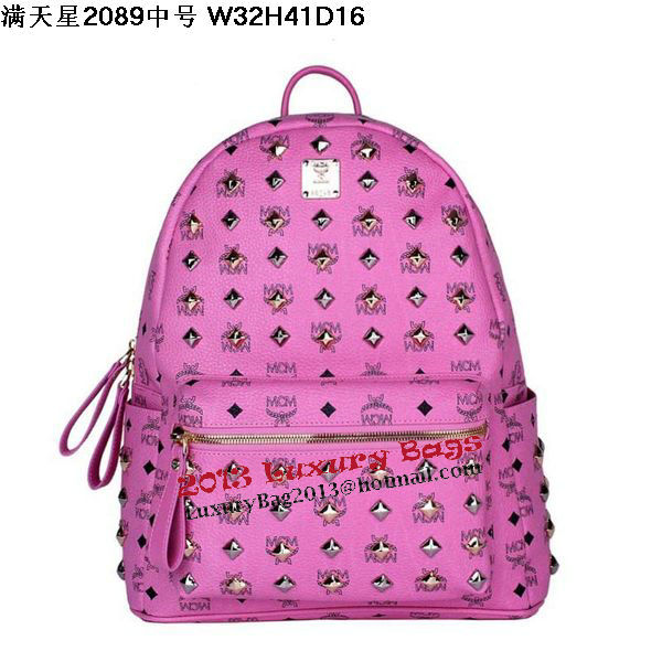 MCM Stark Studded Medium Backpack MC2089 Rosy MCM Stark Studded Medium Backpack MC2089 Rosy