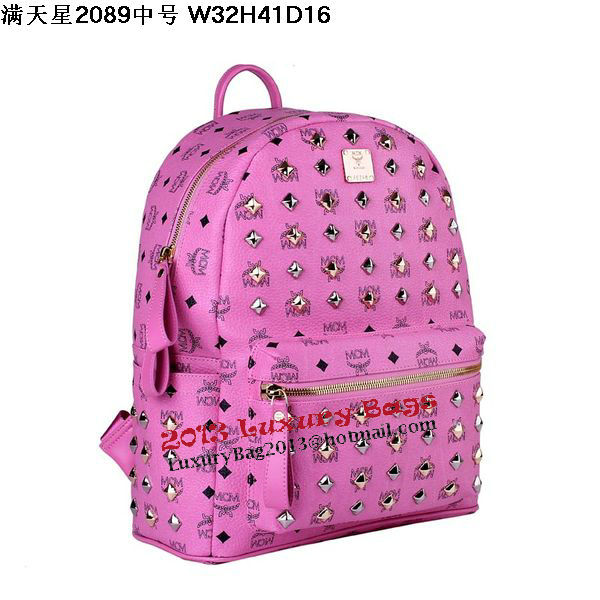 MCM Stark Studded Medium Backpack MC2089 Rosy MCM Stark Studded Medium Backpack MC2089 Rosy