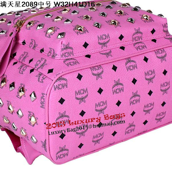 MCM Stark Studded Medium Backpack MC2089 Rosy MCM Stark Studded Medium Backpack MC2089 Rosy