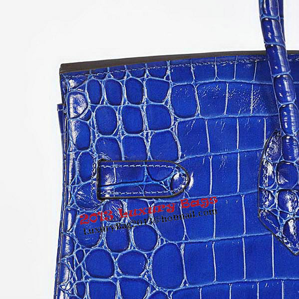 Hermes Birkin 35CM Tote Bag Blue Iridescent Croco Leather Gold